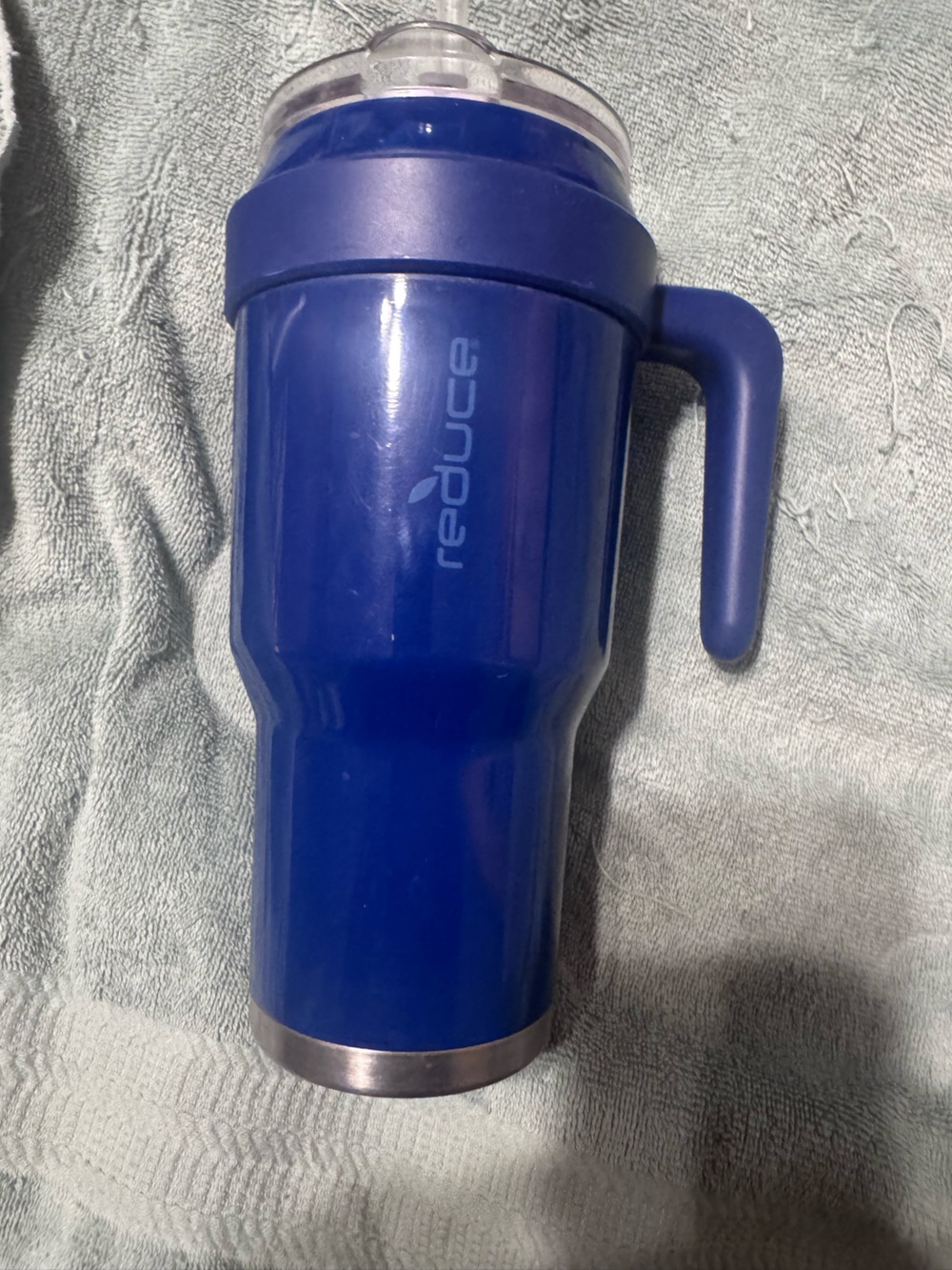 reduce Blue Insulated Travel Mug with Handle